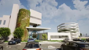 Hall d’accueil vitré et bureaux EQIOM à Lumbres – projet ARCHIFIX